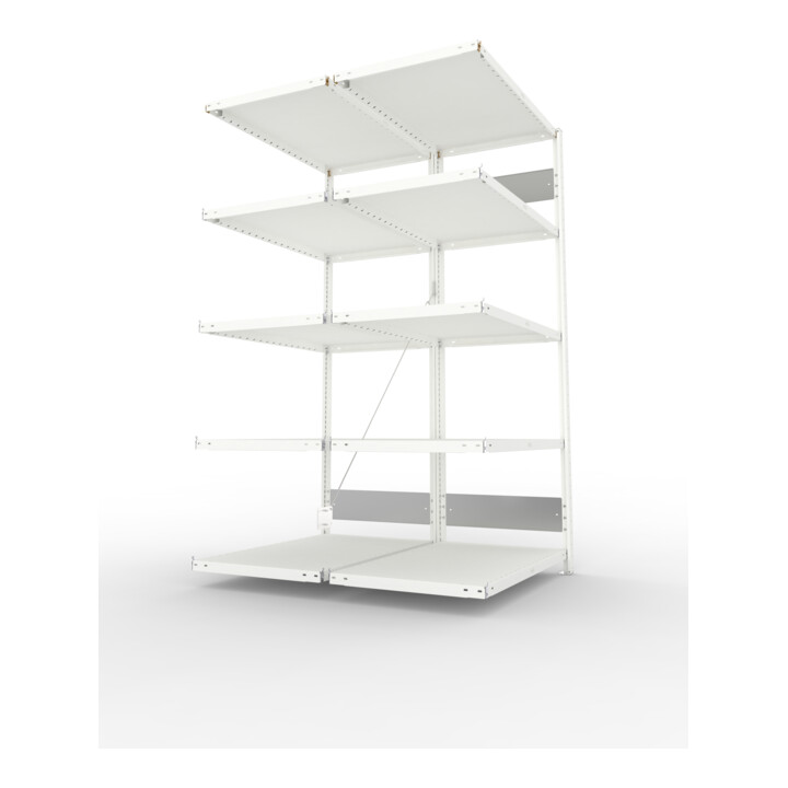 Meta Steckregal Anbauregal S3 CLIP 230 DAR 2000 x 1000 x 600 mm lichtgrau + 2 x 5 Böden
