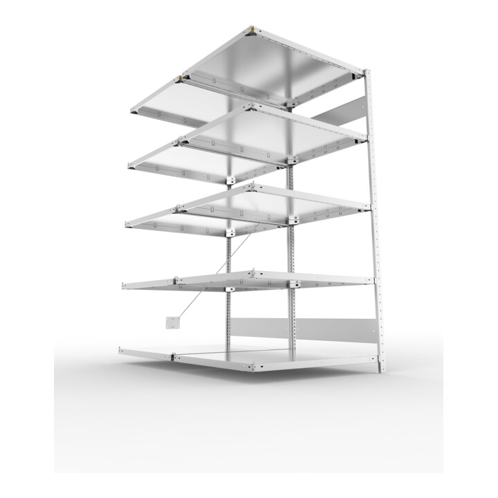 Meta Steckregal Anbauregal S3 CLIP 230 DAR 2000 x 1000 x 800 mm verzinkt + 2 x 5 Böden