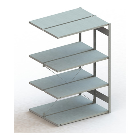 Meta Steckregal Anbauregal S3 CLIP 230 DAR lichtgrau + 2 x 4 Böden