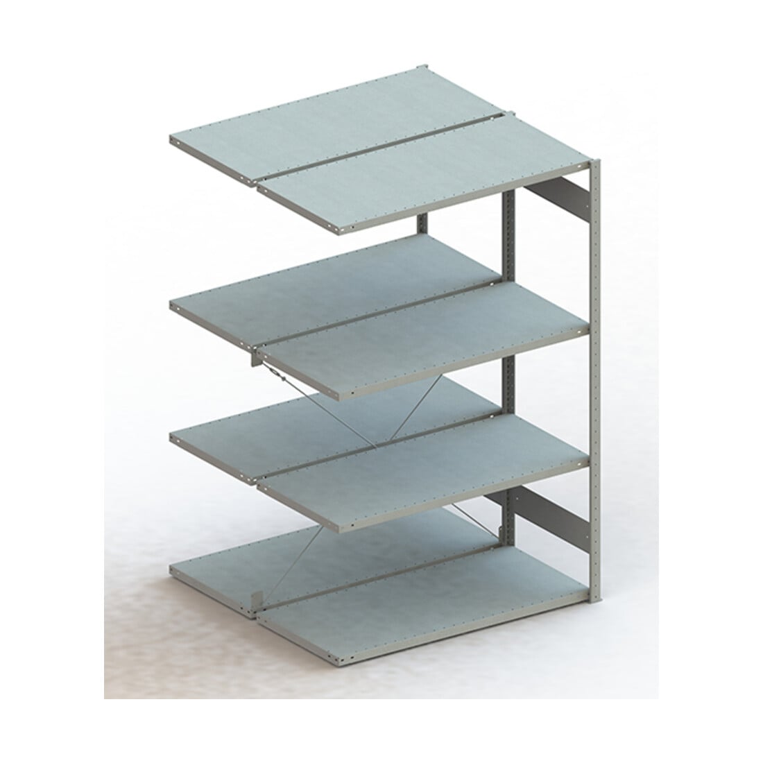 Meta Steckregal Anbauregal S3 CLIP 230 DAR 2000 x 1300 x 600 mm verzinkt + 2 x 4 Böden