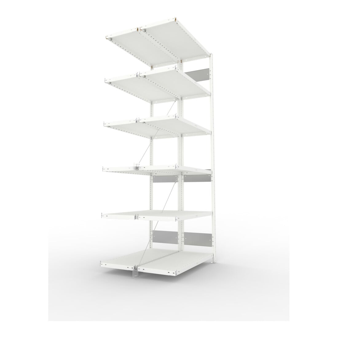 Meta Steckregal Anbauregal S3 CLIP 230 DAR lichtgrau + 2 x 6 Böden