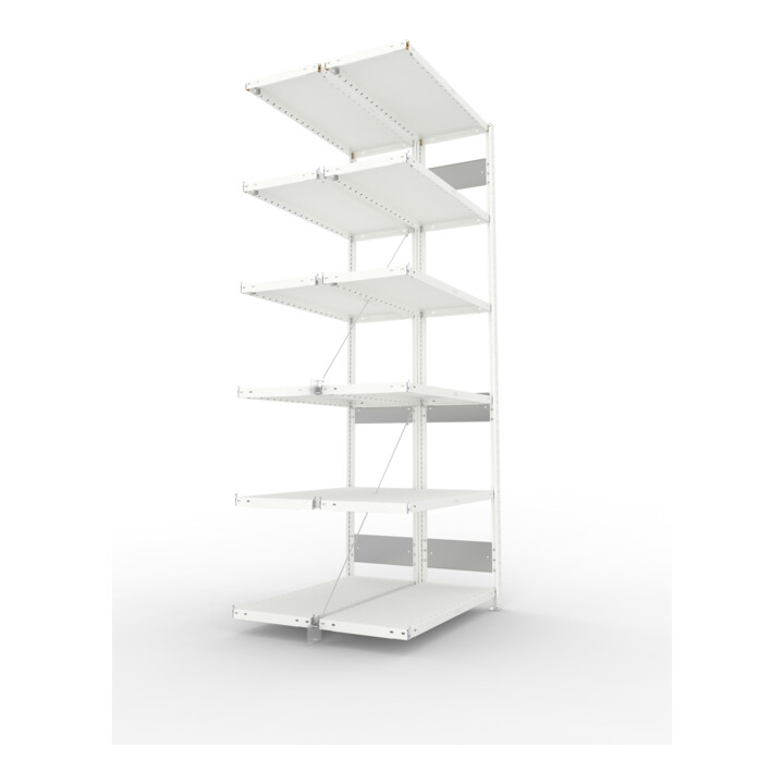 Meta Steckregal Anbauregal S3 CLIP 230 DAR 2500 x 1000 x 300 mm lichtgrau + 2 x 6 Böden