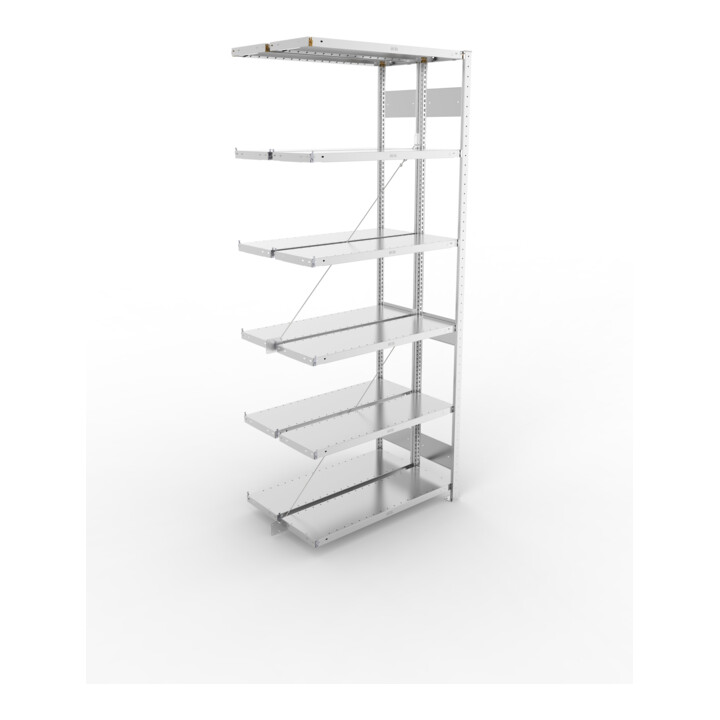 Meta Steckregal Anbauregal S3 CLIP 230 DAR 2500 x 1000 x 300 mm verzinkt + 2 x 6 Böden