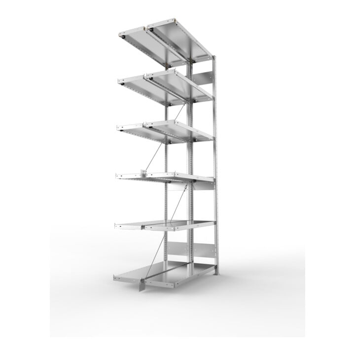 Meta Steckregal Anbauregal S3 CLIP 230 DAR 2500 x 1000 x 300 mm verzinkt + 2 x 6 Böden