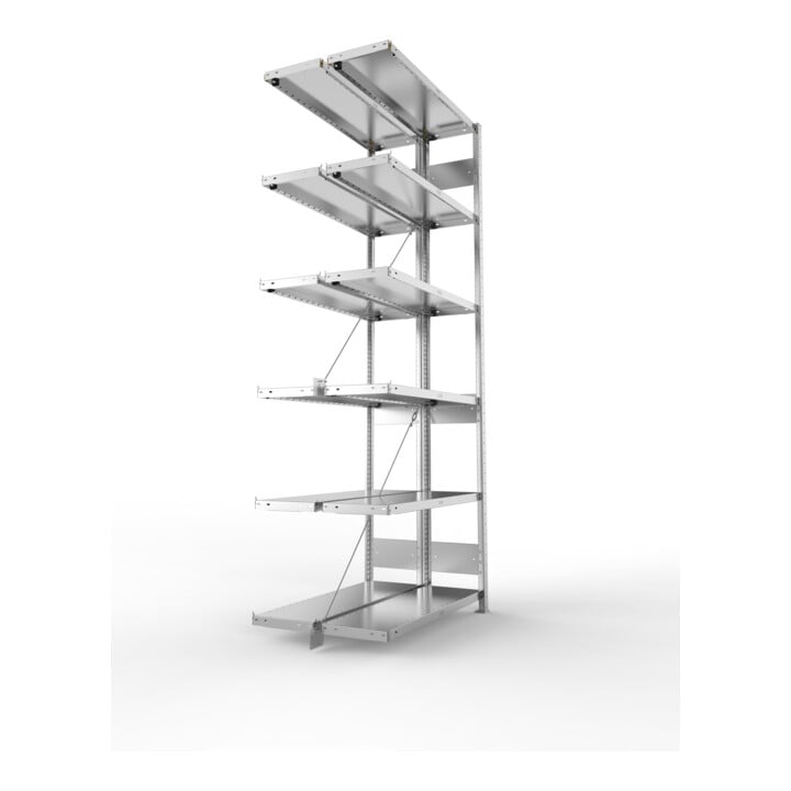 Meta Steckregal Anbauregal S3 CLIP 230 DAR 2500 x 1000 x 300 mm verzinkt + 2 x 6 Böden