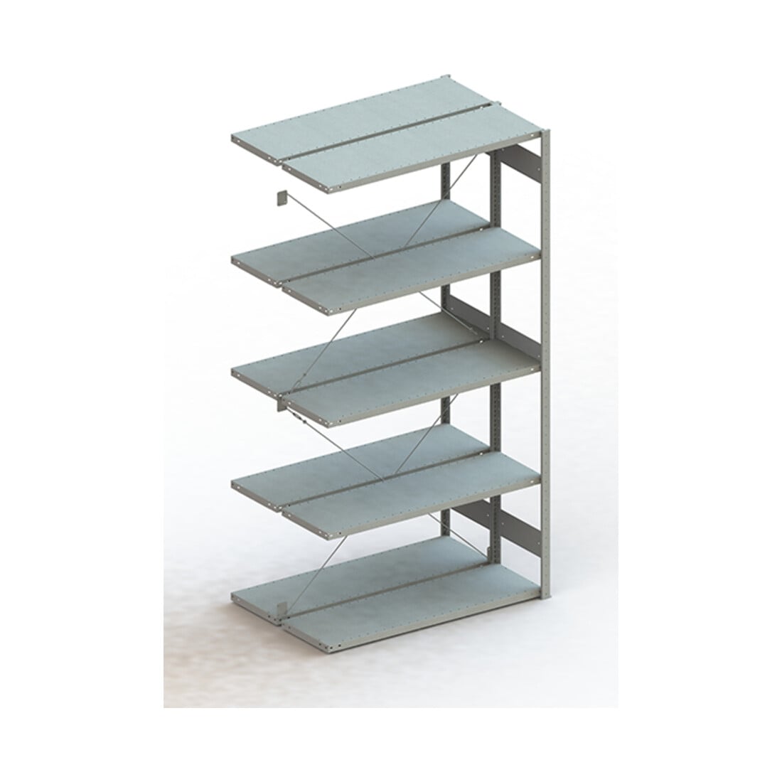 Meta Steckregal Anbauregal S3 CLIP 230 DAR 2500 x 1300 x 400 mm verzinkt + 2 x 5 Böden