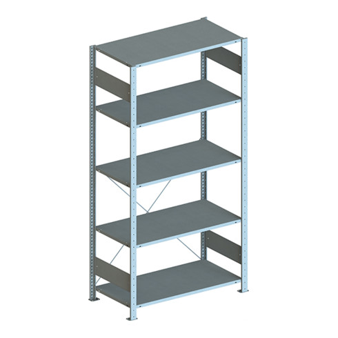 Meta Steckregal Anbauregal S3 CLIP 80 GR 2000 x 1000 x 500 mm verzinkt + 5 Böden