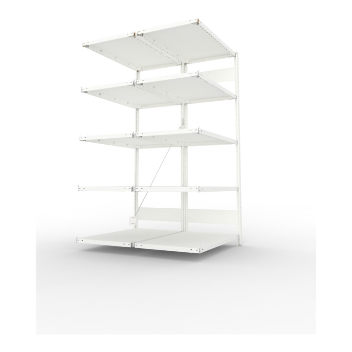 META Steckregal CLIP 150 2000 x 1000 x 600 mm RAL 7035 mit 2 x 5 Böden