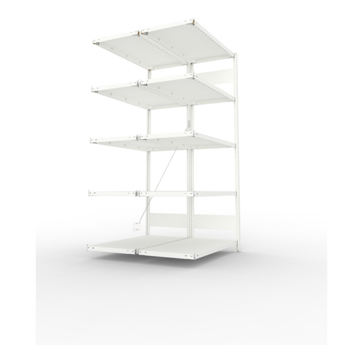 META Steckregal CLIP 150 DAR 2000 x 1000 x 500 RAL 7035 mit 2 x 5 Böden