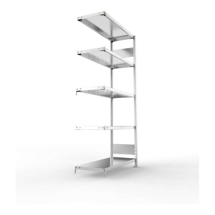 Meta Steckregal CLIP S3 150 2000 x 1000 x 400 mm verzinkt mit 5 Böden