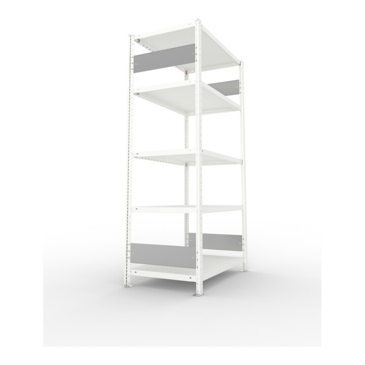 Meta Steckregal CLIP S3 230 LR 2000 x 1000 x 600 mm RAL 7035 mit 5 Böden
