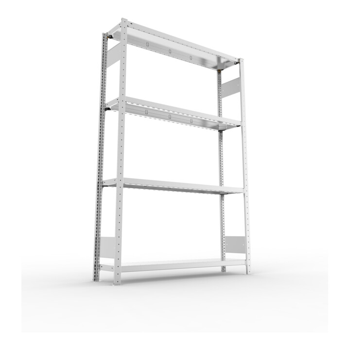 META Steckregal CLIP S3 230 LR 2000 x 1300 x 300 mm verzinkt mit 4 Böden