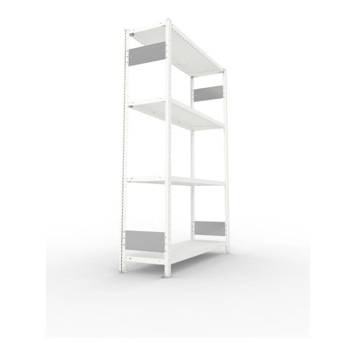 Meta Steckregal CLIP S3 230 LR 2000 x 1300 x 400 RAL 7035 mit 4 Böden