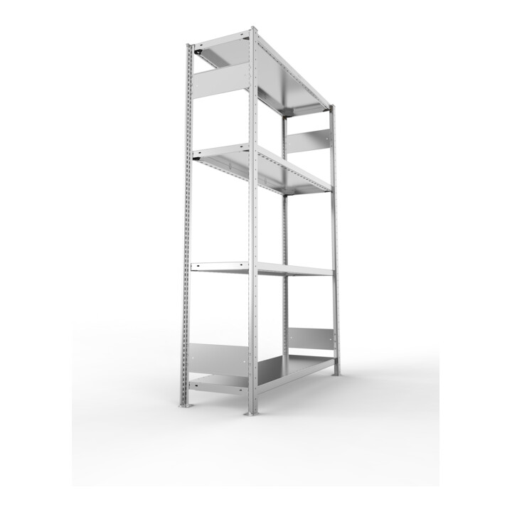 Meta Steckregal CLIP S3 230 LR 2000 x 1300 x 400 verzinkt 4 Böden