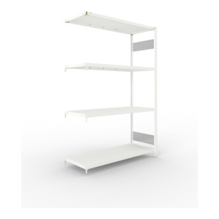 META Steckregal CLIP S3 230 LR 2000 x 1300 x 500 RAL 7035 mit 4 Böden