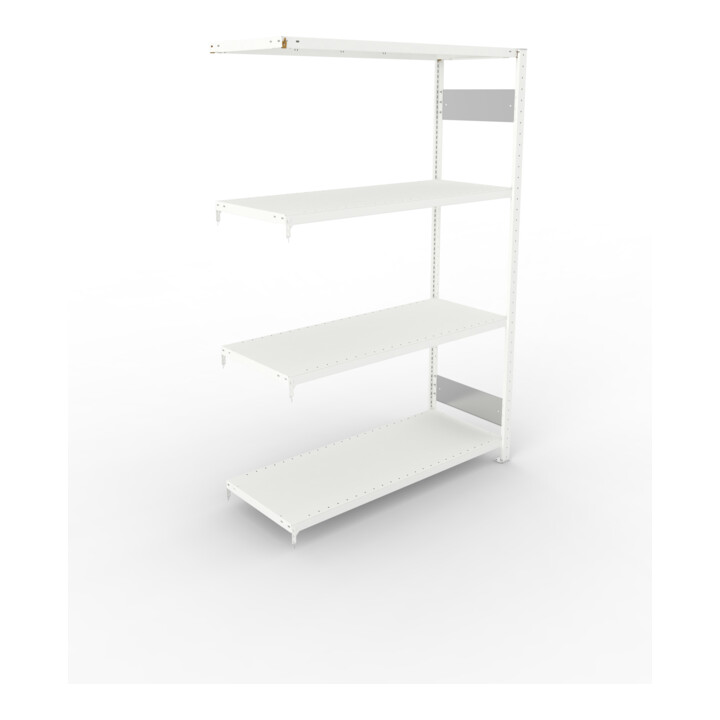 META Steckregal CLIP S3 230 LR 2000 x 1300 x 500 RAL 7035 mit 4 Böden