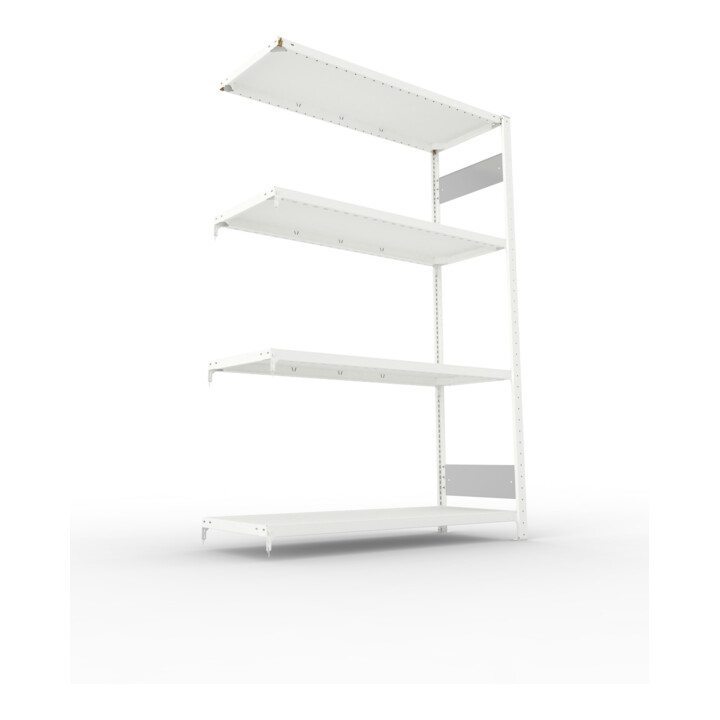 META Steckregal CLIP S3 230 LR 2000 x 1300 x 500 RAL 7035 mit 4 Böden