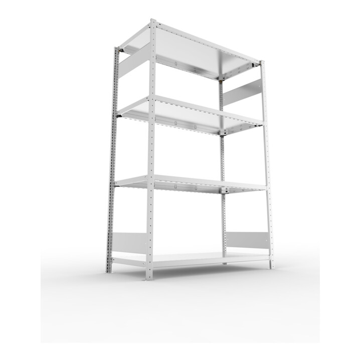 META Steckregal CLIP S3 230 LR 2000 x 1300 x 600 mm verzinkt mit 4 Böden