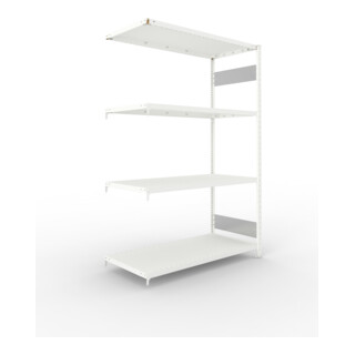 Meta Steckregal CLIP S3 230 LR 2000 x 1300 x 600 RAL 7035 mit 4 Böden