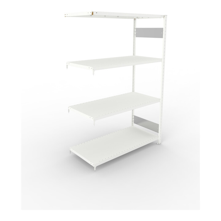Meta Steckregal CLIP S3 230 LR 2000 x 1300 x 600 RAL 7035 mit 4 Böden