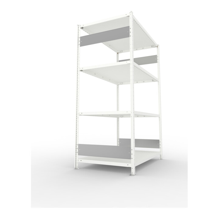 META Steckregal CLIP S3 230 LR 2000 x 1300 x 800 RAL 7035 mit 4 Böden