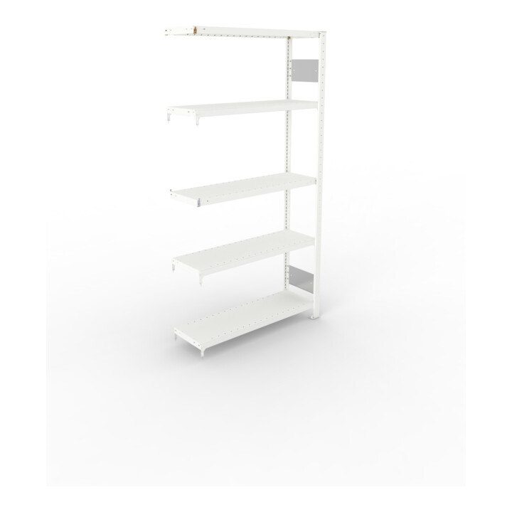 Meta Steckregal CLIP S3 230 LR AR 2000 x 1000 x 300 RAL 7035 mit 5 Böden