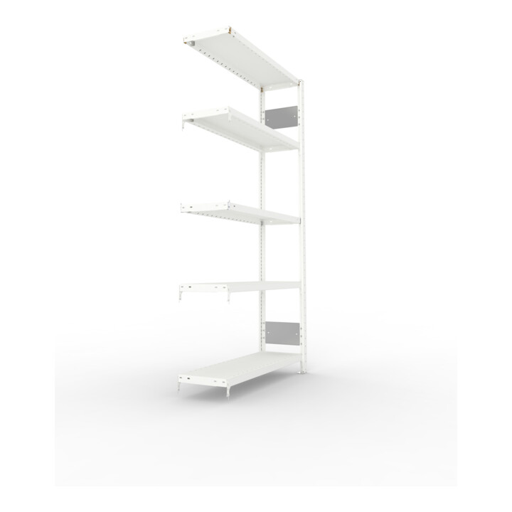 Meta Steckregal CLIP S3 230 LR AR 2000 x 1000 x 300 RAL 7035 mit 5 Böden