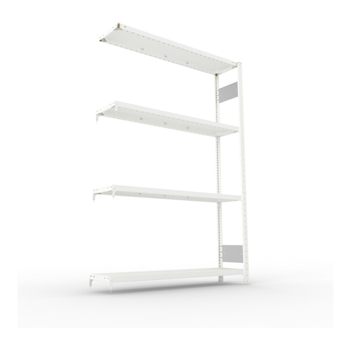 Meta Steckregal CLIP S3 230 LR AR 2000 x 1300 x 300 RAL 7035 mit 4 Böden