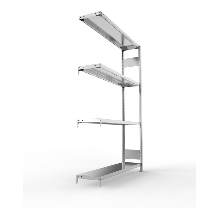 Meta Steckregal CLIP S3 230 LR AR 2000 x 1300 x 300 verzinkt mit 4 Böden
