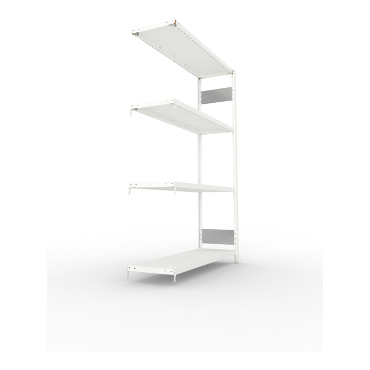 META Steckregal CLIP S3 230 LR AR 2000 x 1300 x 400 RAL 7035 mit 4 Böden