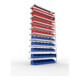 META Steckregal S3 CLIP 100 2000 x 1000 x 300 mm verzinkt mit 10 Böden blau rot