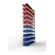 META Steckregal S3 CLIP 100 2000 x 1000 x 300 mm verzinkt mit 10 Böden blau rot