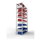 Meta Steckregal S3 CLIP 100 2000 x 1000 x 400mm verzinkt mit 7 Böden blau/rot