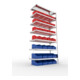 Meta Steckregal S3 CLIP 100 2000 x 1000 x 400mm verzinkt mit 7 Böden blau/rot