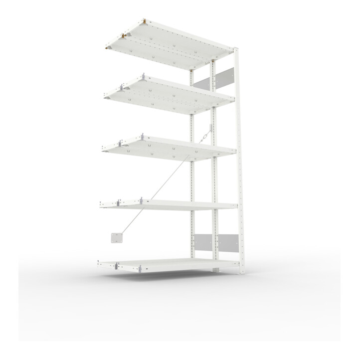 Meta Steckregal S3 CLIP 150 2000 x 1000 x 300 mm RAL 7035 mit 2 x 5 Böden