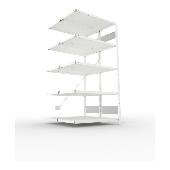Meta Steckregal S3 CLIP 150 2000 x 1000 x 500 mm RAL 7035 mit 2 x 5 Böden