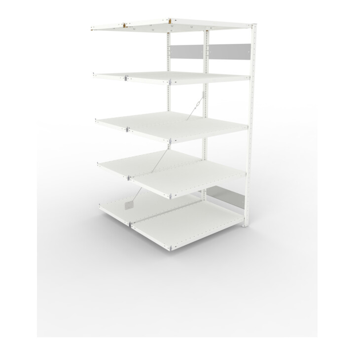 META Steckregal S3 CLIP 150 2000 x 1000 x 600 RAL 7035 mit 2 x 5 Böden