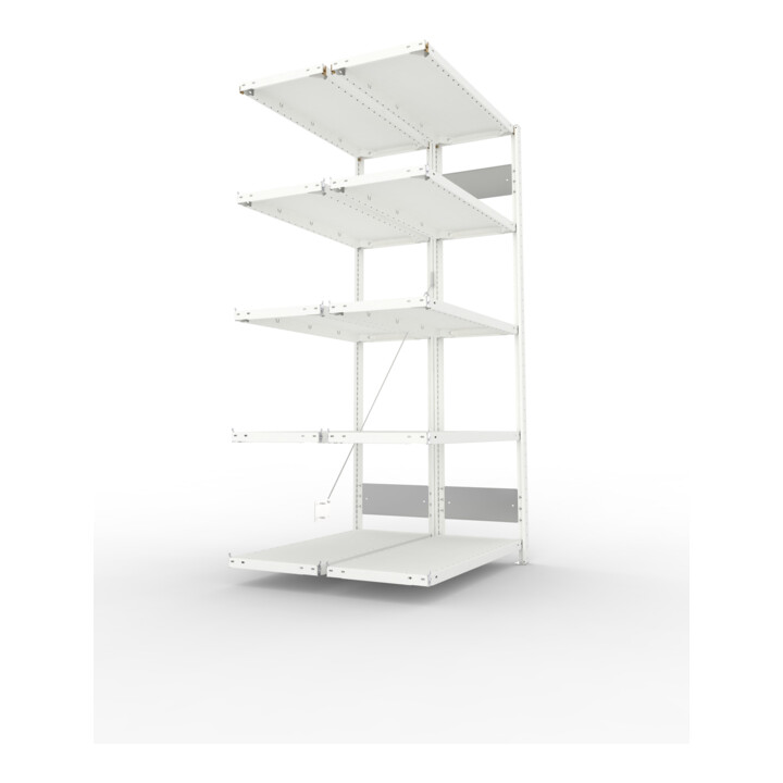 META Steckregal S3 CLIP 150 DAR 2000 x 1000 x 400 RAL 7035 mit 2 x 5 Böden