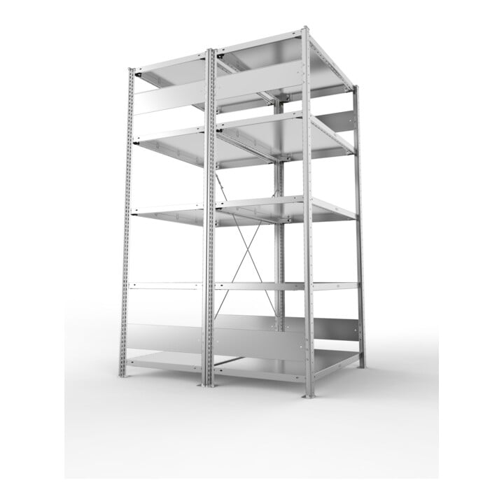 Meta Steckregal S3 CLIP 150 DGR 2000 x 1000 x 600 verzinkt mit 2 x 5 Böden