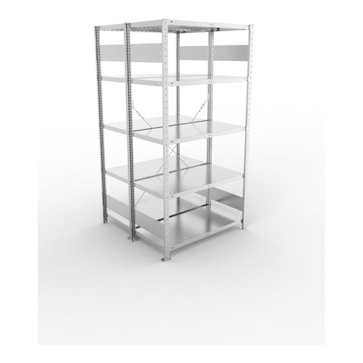 Meta Steckregal S3 CLIP 230 2000 x 1000 x 500 mm verzinkt mit 2 x 5 Böden