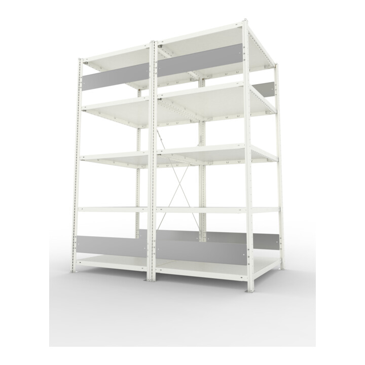 META Steckregal S3 CLIP 230 2000 x 1000 x 800 RAL 7035 mit 2 x 5 Böden