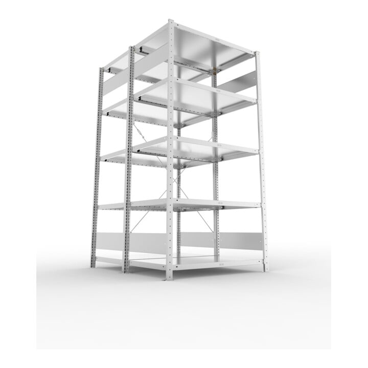 Meta Steckregal S3 CLIP 230 DGR 2000 x 1000 x 600 verzinkt mit 2 x 5 Böden