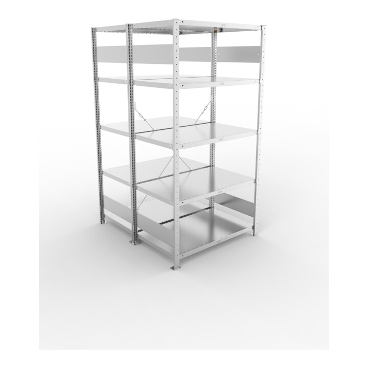 Meta Steckregal S3 CLIP 230 DGR 2000 x 1000 x 600 verzinkt mit 2 x 5 Böden