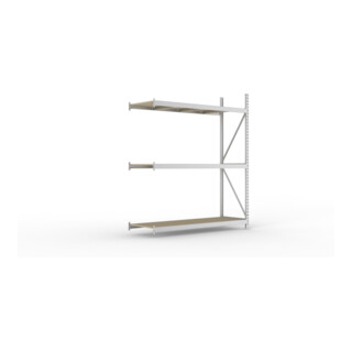 Meta Weitspann-Anbauregal MINI-RACK 2200 x 1800 x 650 mm verzinkt Spanplattenböden