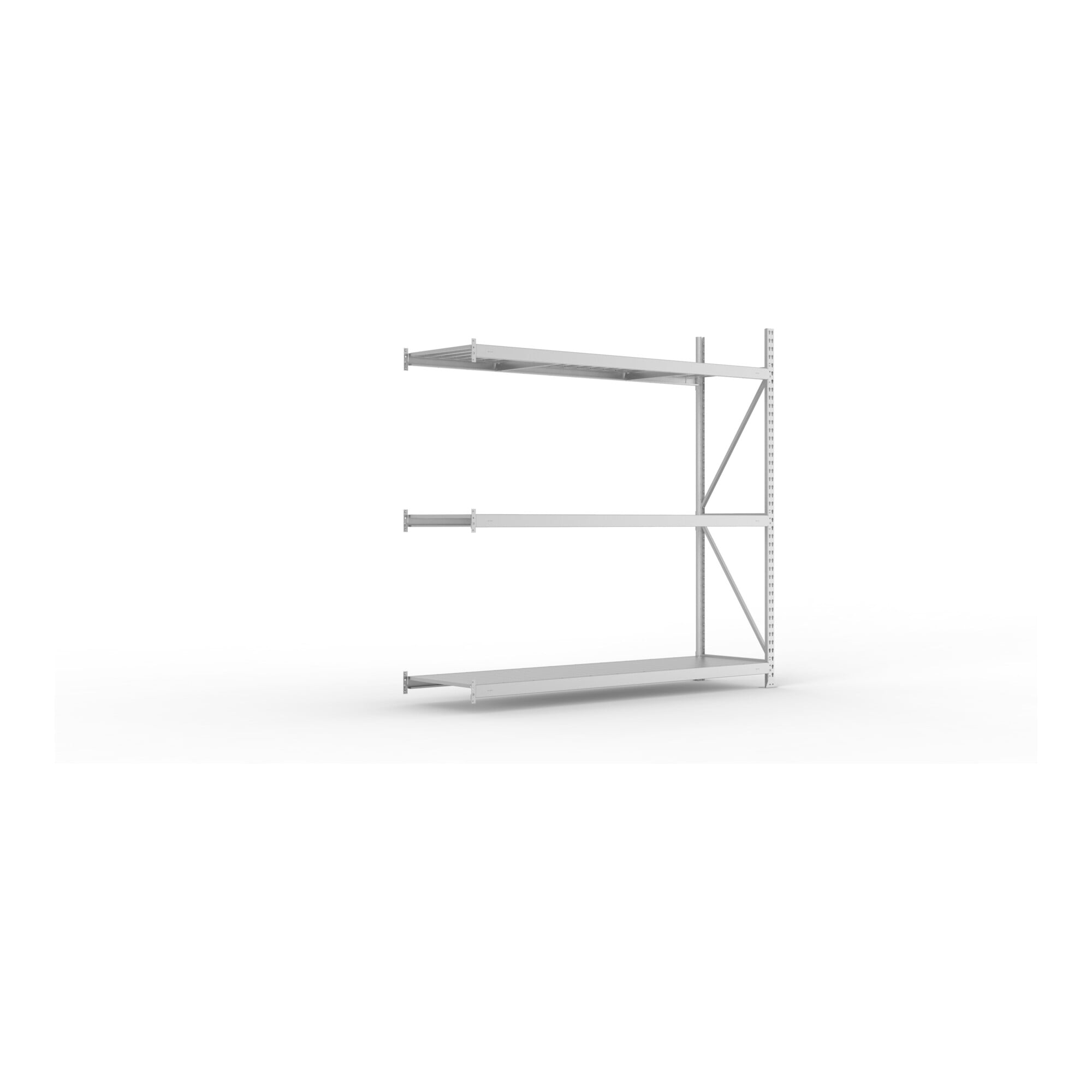 Meta Weitspann-Anbauregal MINI-RACK 2200 x 2200 x 650 mm verzinkt Stahlpaneele 3 Ebenen
