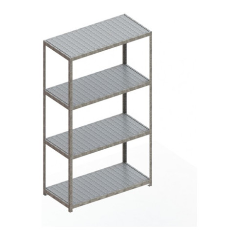 Meta Weitspannregal Speed Rack 1970 x 1700 x 800 mm verzinkt + 4 Fachebenen + Stahlpaneelen