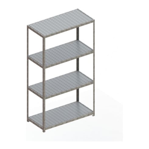 Meta Weitspannregal Speed Rack 1970 x 2000 x 400 mm verzinkt + 4 Fachebenen + Stahlpaneelen