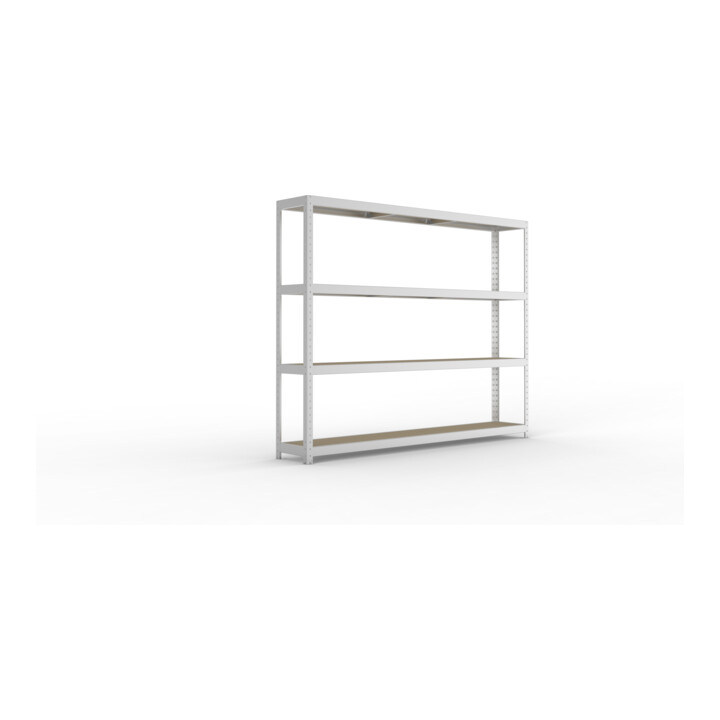 Meta Weitspannregal Speed Rack 1970 x 2500 x 400 mm verzinkt + 4 Fachebenen + Spanplatten