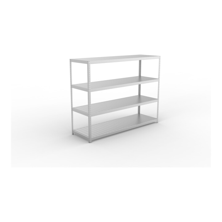 Meta Weitspannregal Speed Rack 1970 x 2500 x 800 mm verzinkt + 4 Fachebenen + Stahlpaneelen