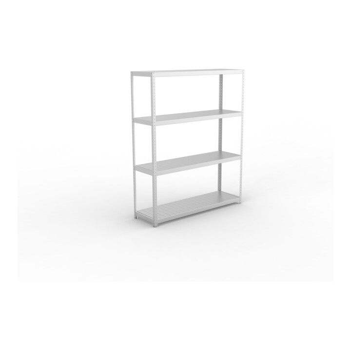 Meta Weitspannregal Speed Rack 2470 x 2000 x 600 mm verzinkt + 4 Fachebenen + Stahlpaneelen